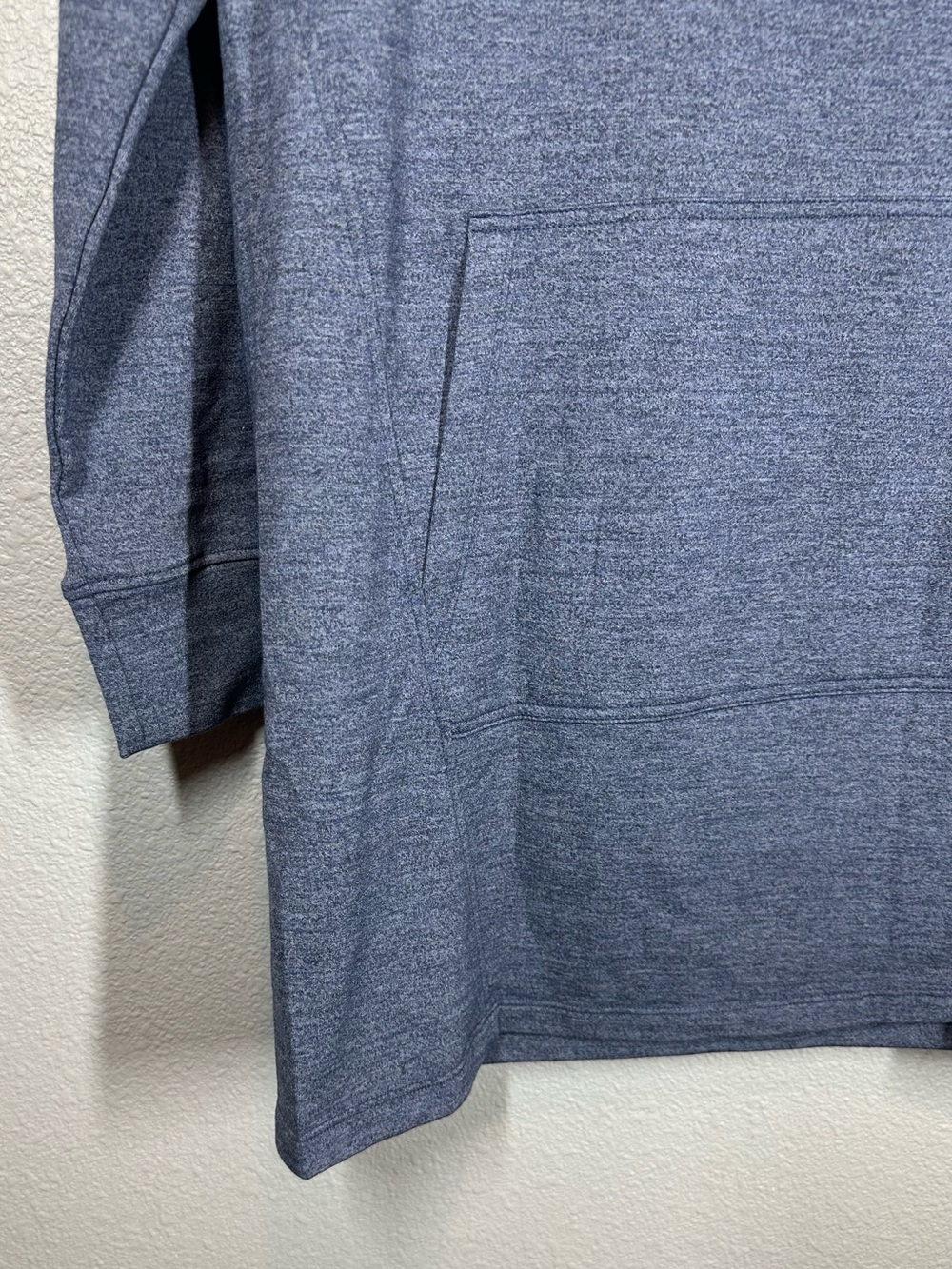WOOL& Women's Medium Heathered Slate Blue Hooded Pullover Merino Wool - Picture 4 of 6